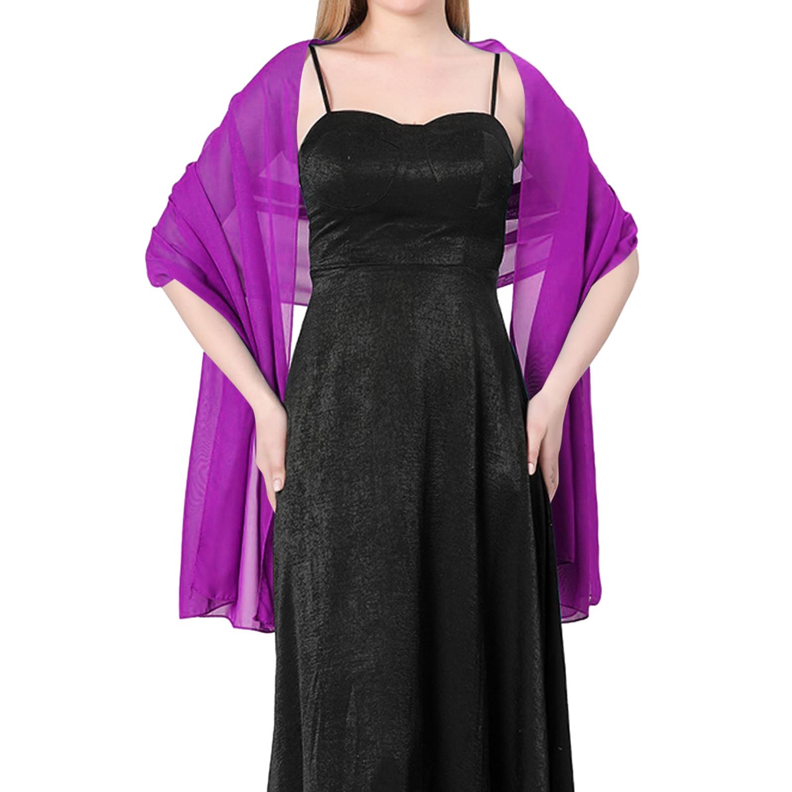 thumbnail image 4 of Chal de gasa para mujer - Talla grande, 30 colores - Perfecto para bodas, vestidos de noche, pareos de playa y viajes, 4 of 4
